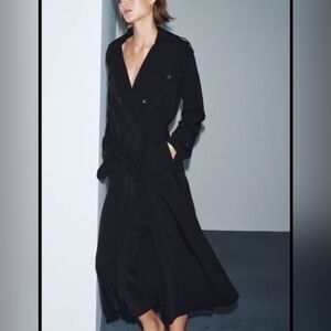 Silk Navy Shirt Dress/Duster